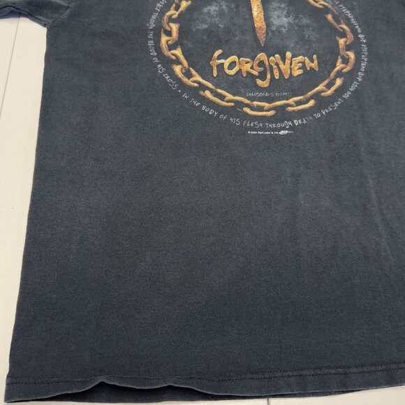 Vintage Forgiven Jesus Religious T Shirt Mens Large Y2K Black Short Sleeve - Picture 7 of 11